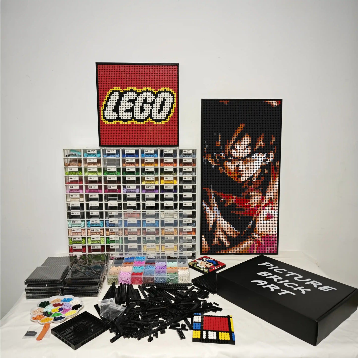 LEGO Mosaic Wall Art-Goku Black 1 Pixel art-48x96