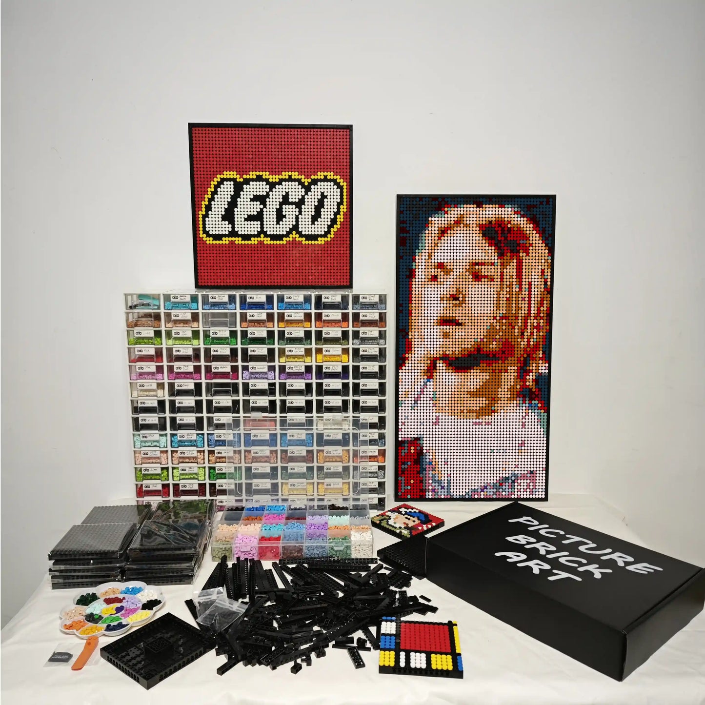 LEGO Mosaic Wall Art-Kurt Cobain Portrait Custom Picture-48x96