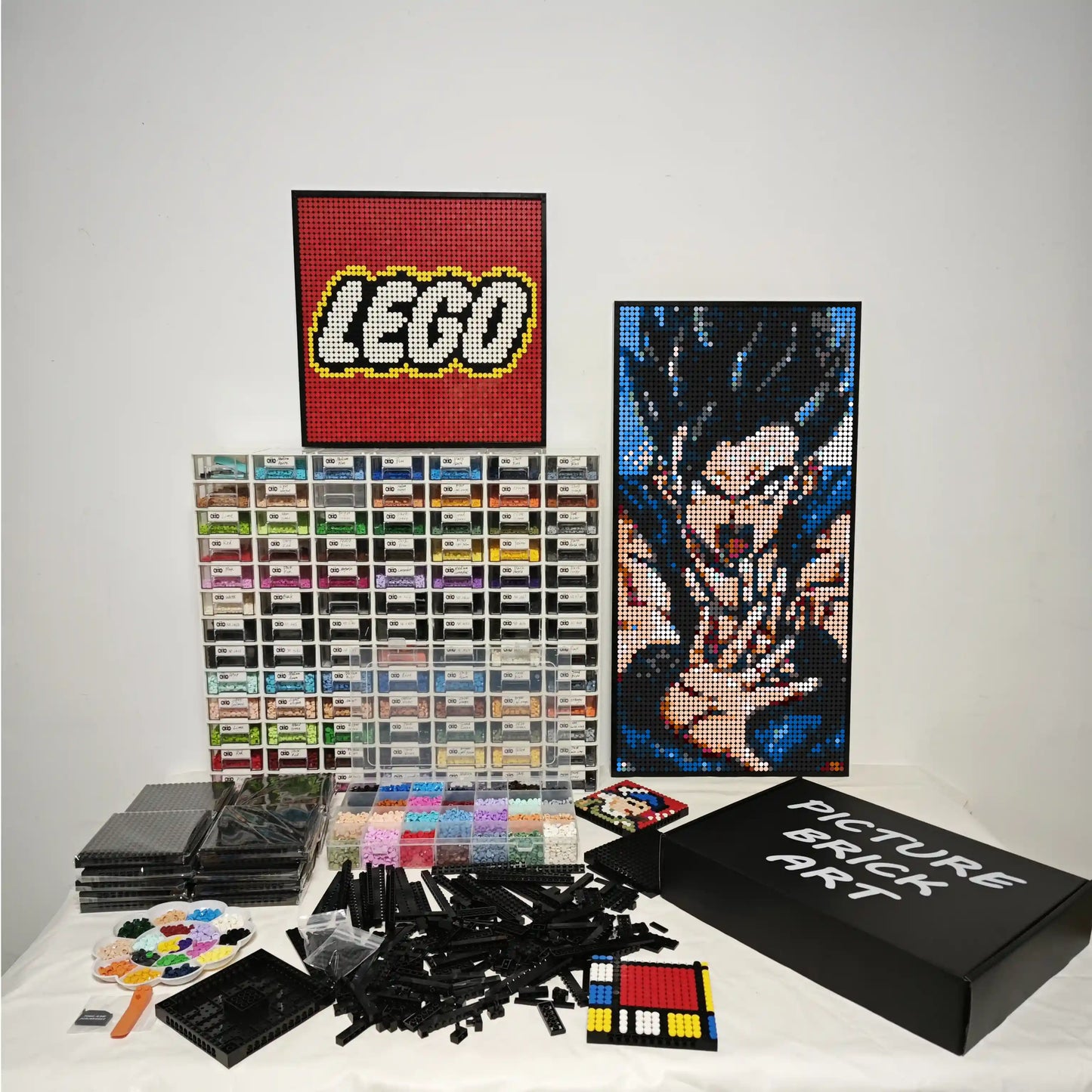 LEGO Mosaik-Wandkunst – Son-Goku-Portrait, individuelles Bild, 48 x 96 cm